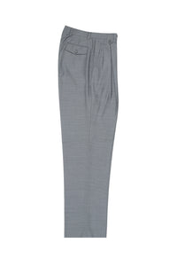 Light Gray Wide Leg, Pure Wool Dress Pants by Tiglio Luxe E09063/26